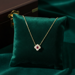 Load image into Gallery viewer, NT404984. 14K Solid Gold Flower Solitaire Tiny Necklace