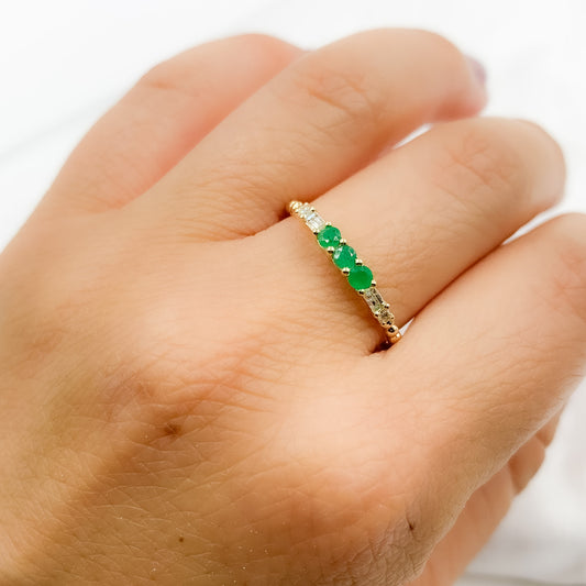 14K Solid Gold Diamond and Gemstone Ring