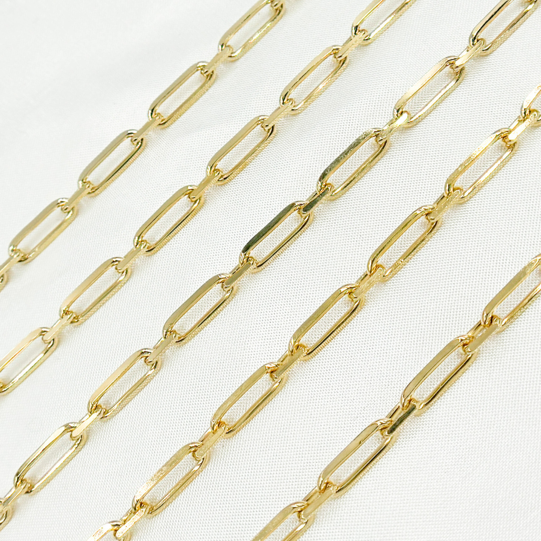Gold Plated 925 Sterling Silver Diamond Cut Paperclip Link Chain
