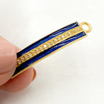 Load image into Gallery viewer, DC514A. Diamond Sterling Silver Rectangle Enamel Connector
