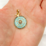 Load image into Gallery viewer, DP751A. Diamond Sterling Silver Round Enamel Pendant
