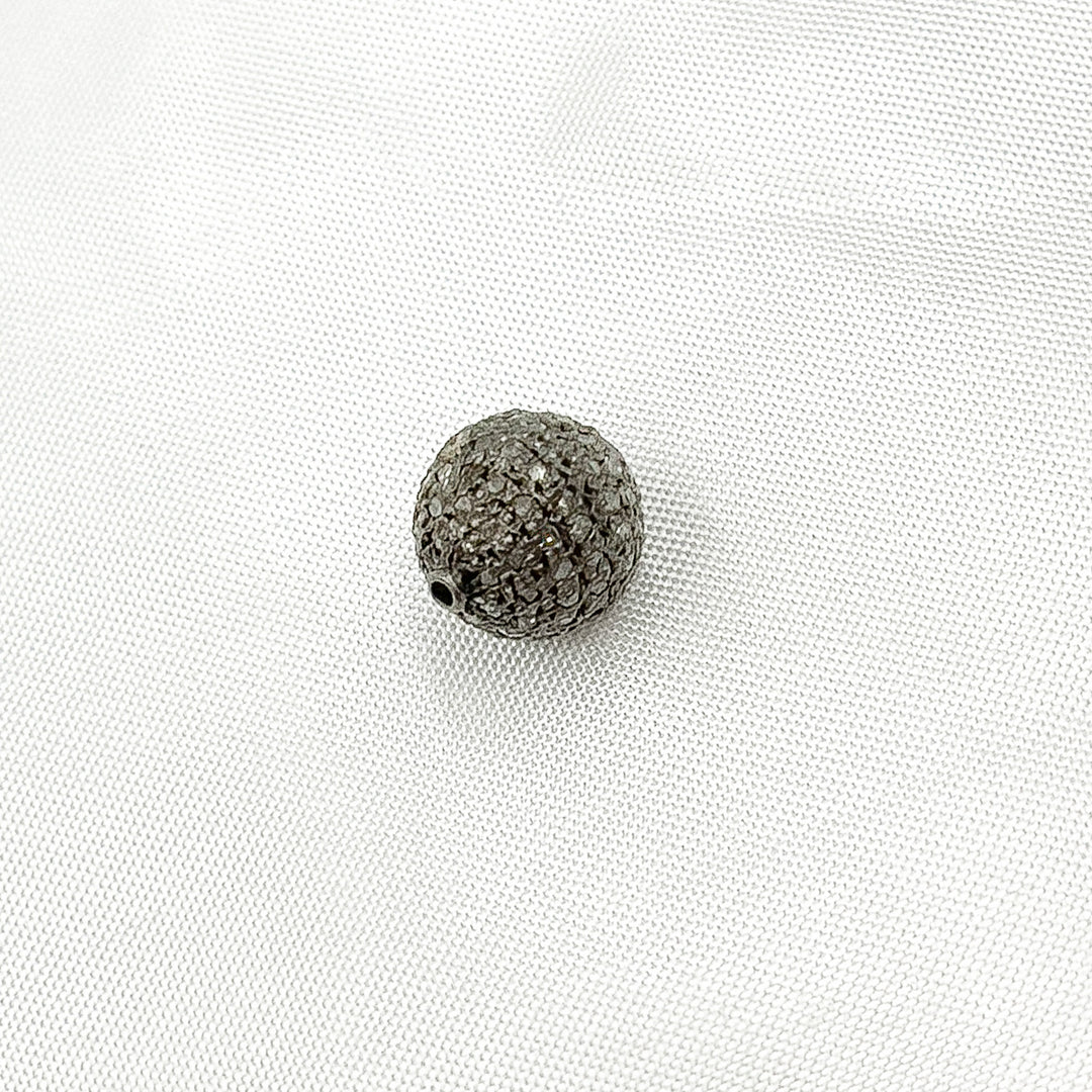 DC811. Diamond Sterling Silver Round Bead