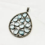 Load image into Gallery viewer, DSP021. Diamond Sterling Silver Drop Pendant With Gemstone
