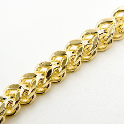 080HVI2004000. 14K Solid Yellow Gold Franco Hollow Chain Necklace