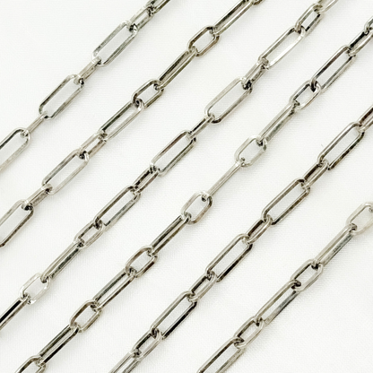 Oxidized Sterling Silver Flat Paperclip Link Chain