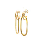 Load image into Gallery viewer, 15850022597. 14k Solid Gold Flat Oval Hollow Dangle Earrings
