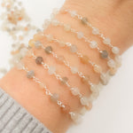 Load image into Gallery viewer, MMS28. Multi Moonstone Sterling Silver Wire Chain

