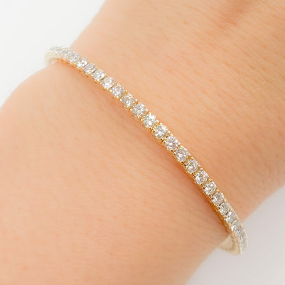 14K Solid Gold Diamond Bangle