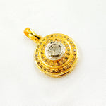 Load image into Gallery viewer, DC383. Diamond Sterling Silver Round Charm with Polki Diamond
