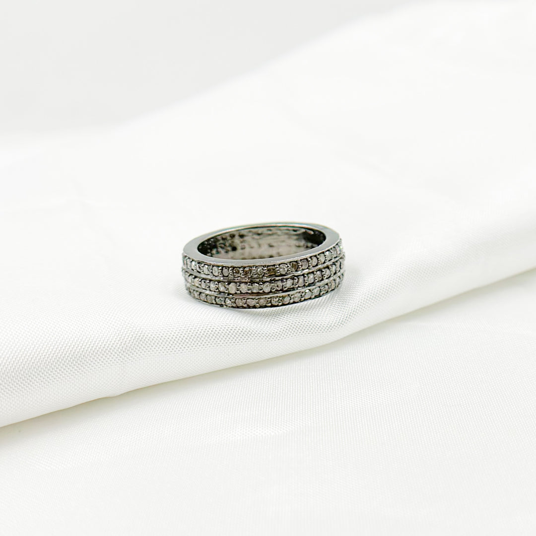 DE031. Diamond Black Rhodium Sterling Silver Ring