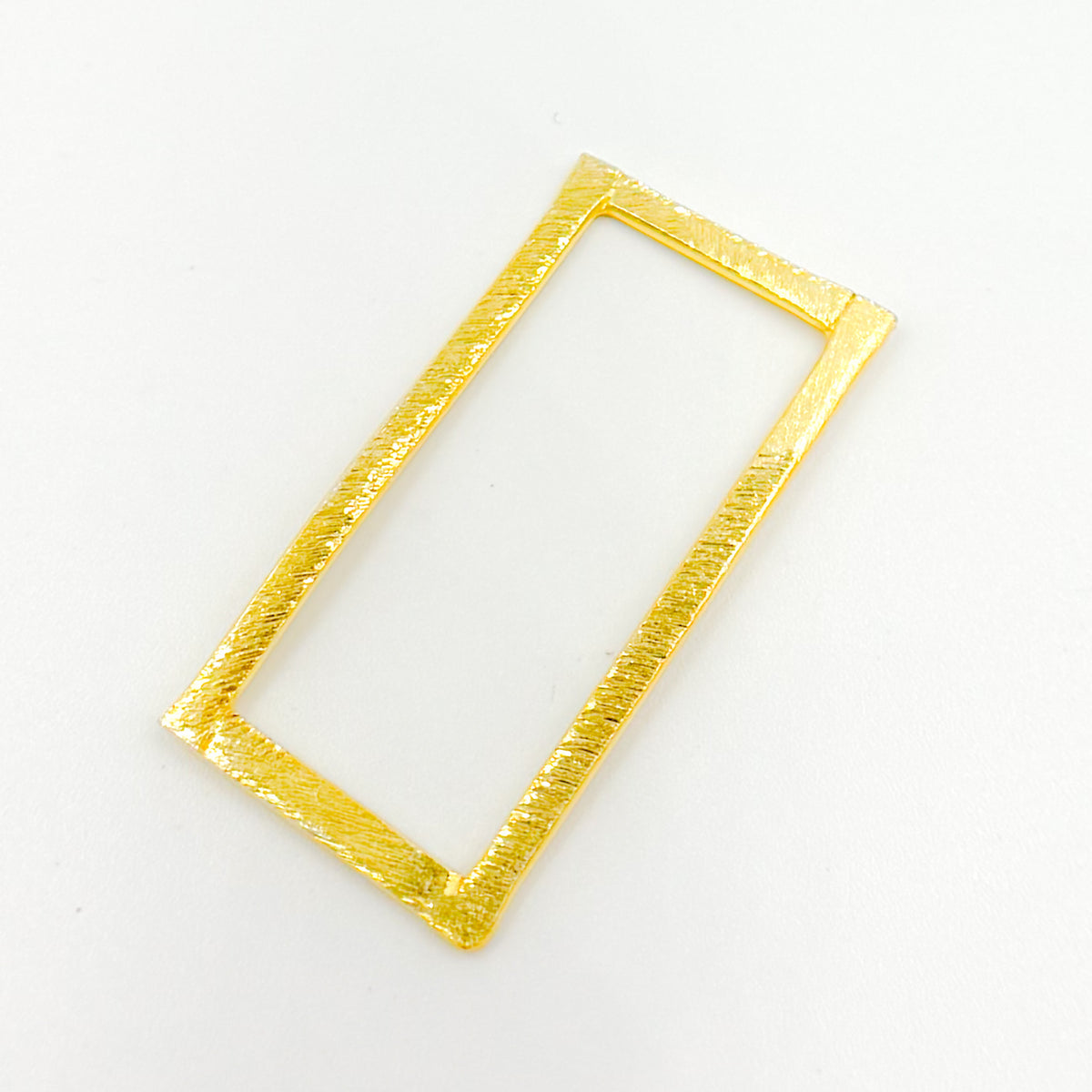 RS2. 30MM Gold-plated Sterling Silver Brushed Rectangle Connector