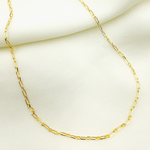 Load image into Gallery viewer, 14K Solid Gold Paperclip Long &amp; Short Link Necklace. 06014559FD

