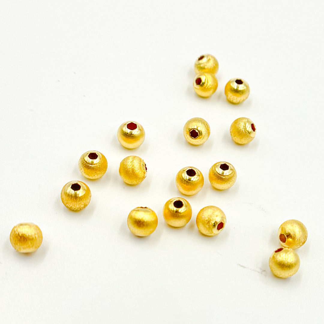 5MMGPBEADS. 5MM Gold Plated Sterling Silver Velvet Beads