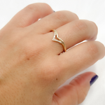 Load image into Gallery viewer, 14k Solid Gold Chevron Diamond Ring. RFA17978
