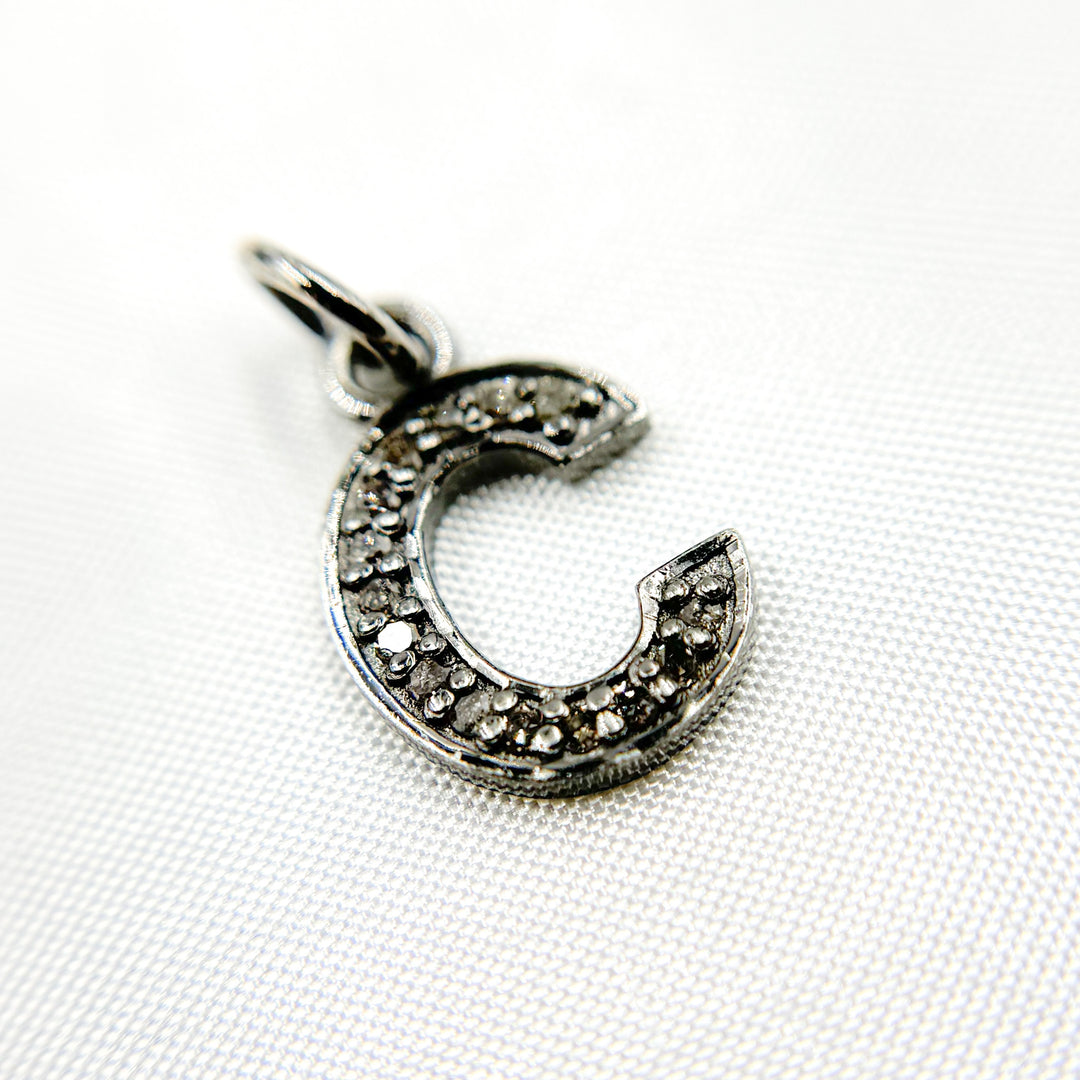 DC177. Diamond Sterling Silver Letter "C" Charm