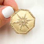 Load image into Gallery viewer, GDP240. 14K Solid Gold Diamond Octagon Star Charm
