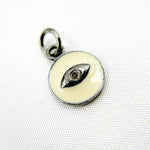 Load image into Gallery viewer, DC132A. Diamond Sterling Silver Round Eye Enamel Charm
