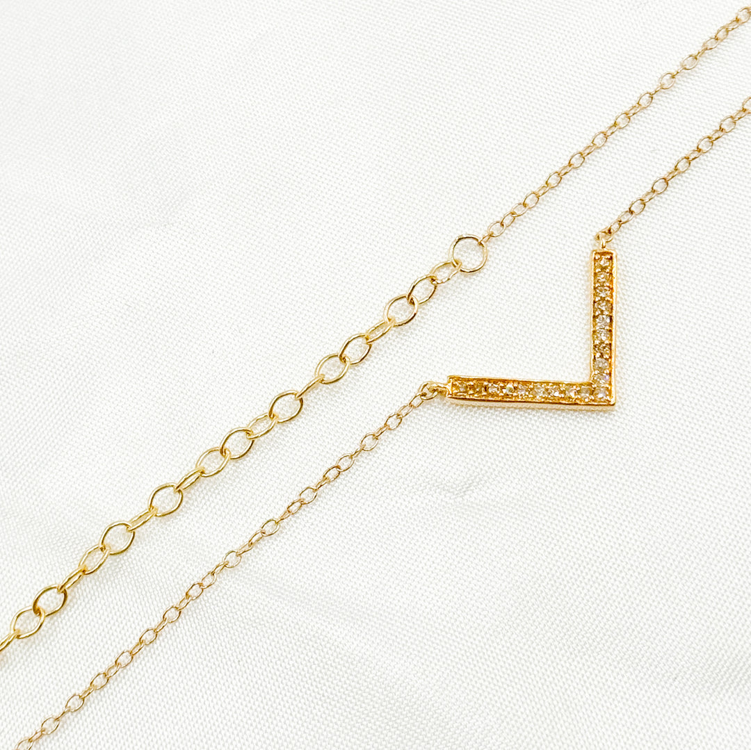 14K Solid Gold Diamond Necklace. NFC71424