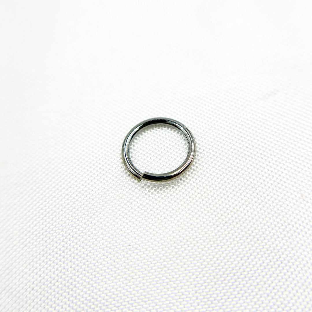 MFT080DE7BR. Black Rhodium 925 Sterling Silver Open Jump ring 20 Gauge 7mm.