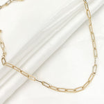 Load image into Gallery viewer, 568/697/G. 14K Yellow Gold Hollow Flat Paperclip Chain
