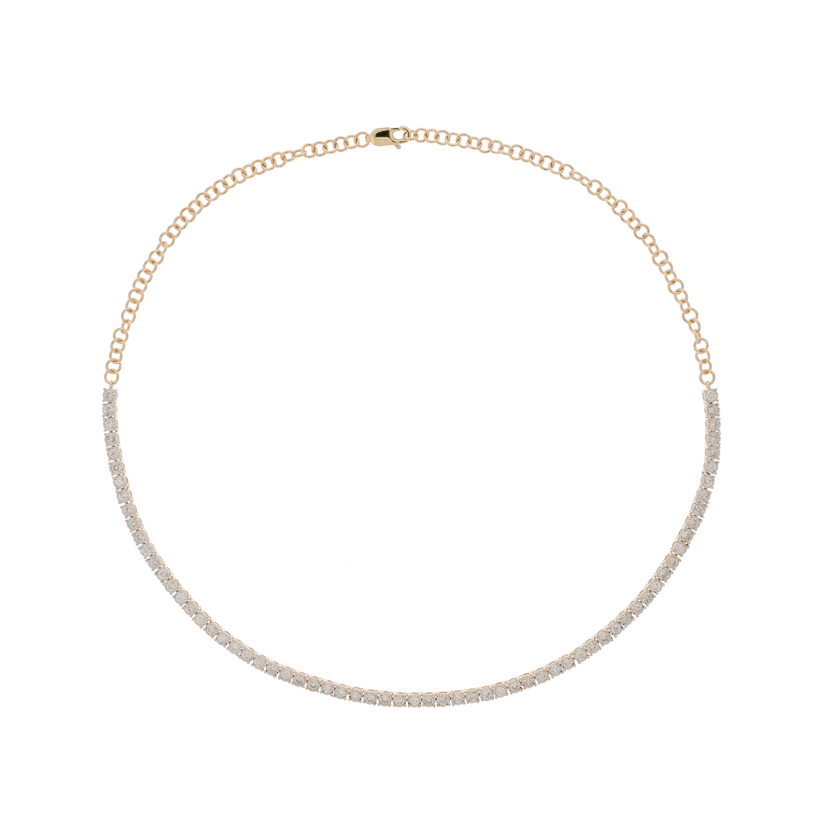 Gold Diamond Tennis Choker Necklace