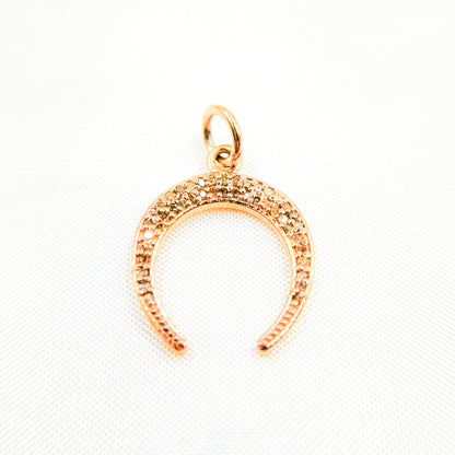 DC087. Diamond Sterling Silver Horn Charm