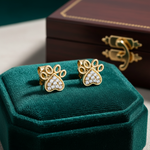 Load image into Gallery viewer, EFA54277. 14K Solid Gold Diamond Paw Studs