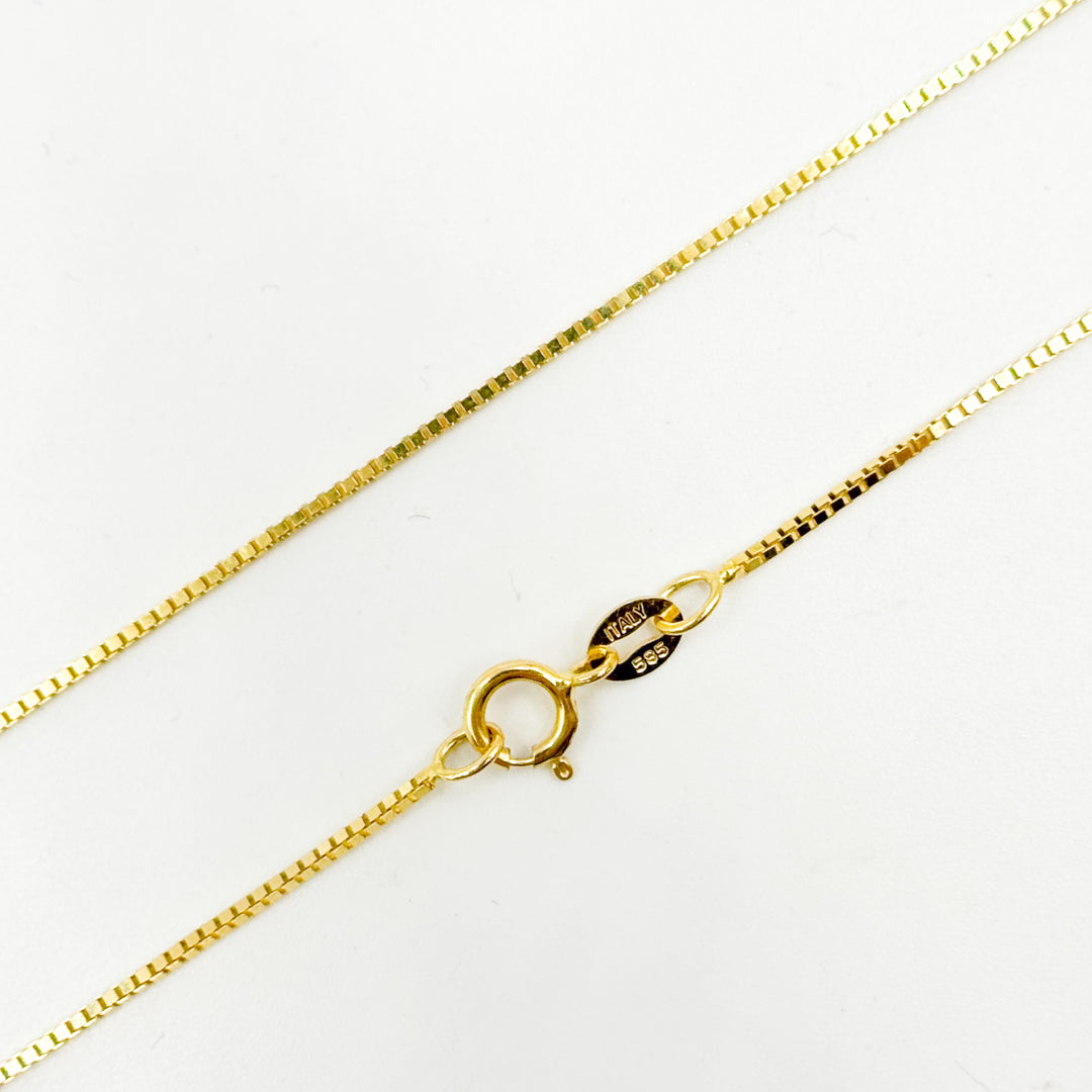 058VED. 14K Solid Gold Link Box Chain