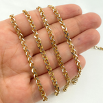 Load image into Gallery viewer, Two Tone Gold Plated and White 925 Sterling Silver Wheat Chain. X8GS
