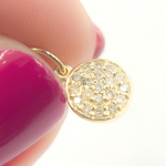 Load image into Gallery viewer, 14K Solid Gold Diamond Circle Charm. GDP441
