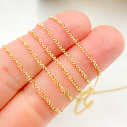 14K Solid Gold Curb Chain