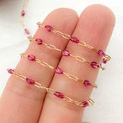 Gold Wine Color Enamel Chain