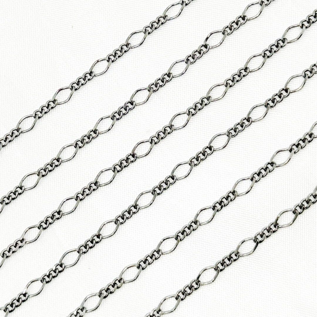 Oxidized 925 Sterling Silver Long & Short Link. V231BR