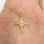 Load image into Gallery viewer, 14K Gold with Diamonds Bethlehem Star Shape Charm. GDP38
