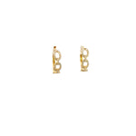 Load image into Gallery viewer, 14K Solid Gold Diamond Chain Hoops. EHF57038Y
