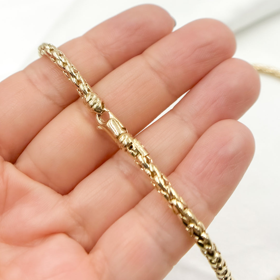 268/797/G. 14K Yellow Gold Hollow Franco Chain