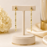 Load image into Gallery viewer, EFC52055. 14K Solid Gold and Diamonds Threader Earrings