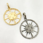 Load image into Gallery viewer, DP397. Diamond Sterling Silver Round Compass Pendant
