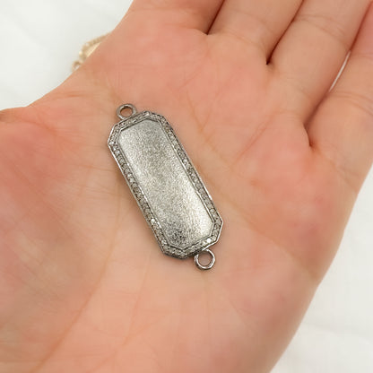 DC957. Diamond Sterling Silver Octagon Connector