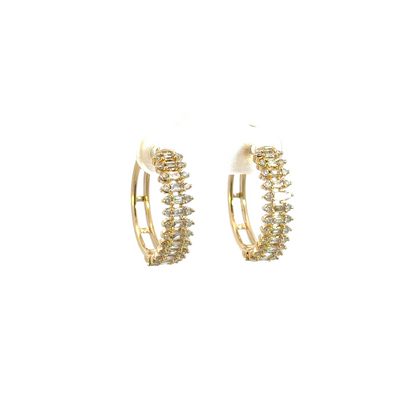 EHJ56873. 14k Solid Gold Diamond Hoops
