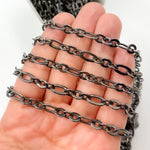 Load image into Gallery viewer, V61BR. Black Rhodium Sterling Silver Oval and Round Link Chain
