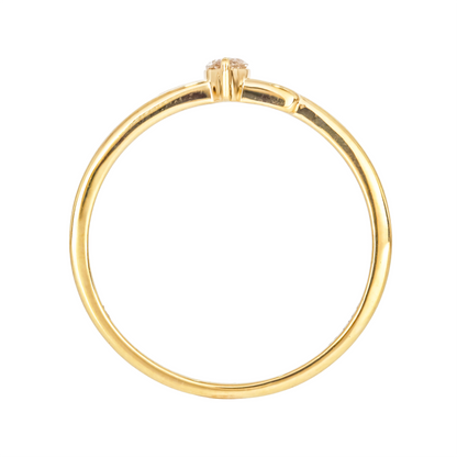 14K Solid Gold Diamond Marquise Ring
