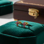 Load image into Gallery viewer, ER427136. 14k Solid Gold Diamond and Gemstone Cross Stud Earrings
