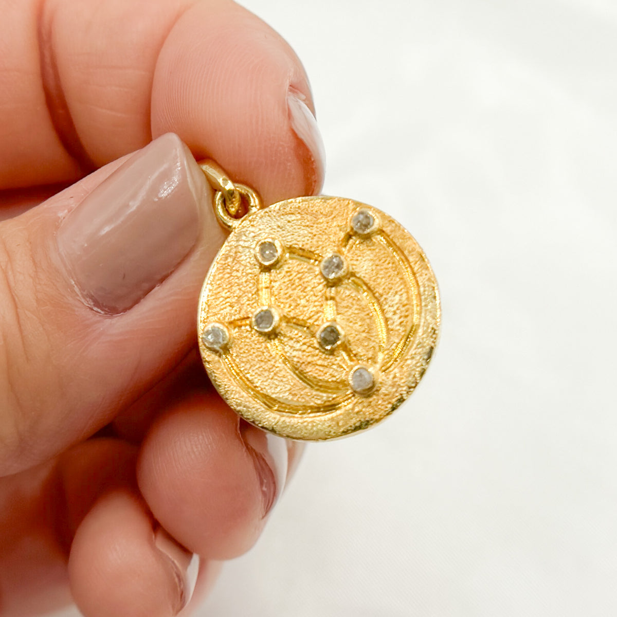 Diamond Sterling Silver Round Pendant