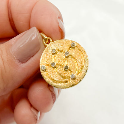 Diamond Sterling Silver Round Pendant