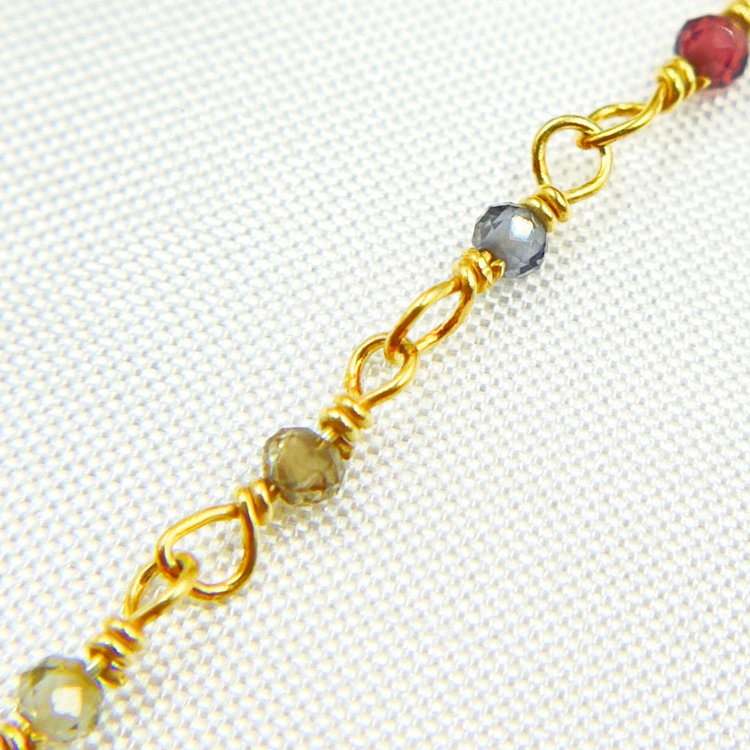 SAP4. Tundu Sapphire Gold Plated Wire Chain