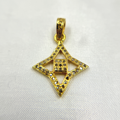DP229. Diamond Sterling Silver Fancy Shape Pendant
