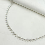 Load image into Gallery viewer, 14K Solid White Gold Diamond Drops Necklace. NFT70660
