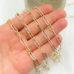 Load image into Gallery viewer, V8GS. Gold Plated 925 Sterling Silver Diamond Cut Paperclip Chain