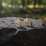 Load image into Gallery viewer, EFI54503. 14K Solid Gold Diamond Baguette Fancy Stud Earrings